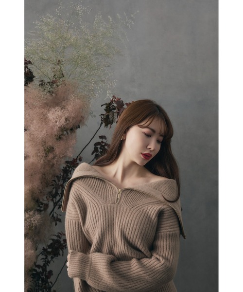 Her lip to ワンピース Half Zip Knit Mini Dress : ZOZOTOWN Yahoo!店