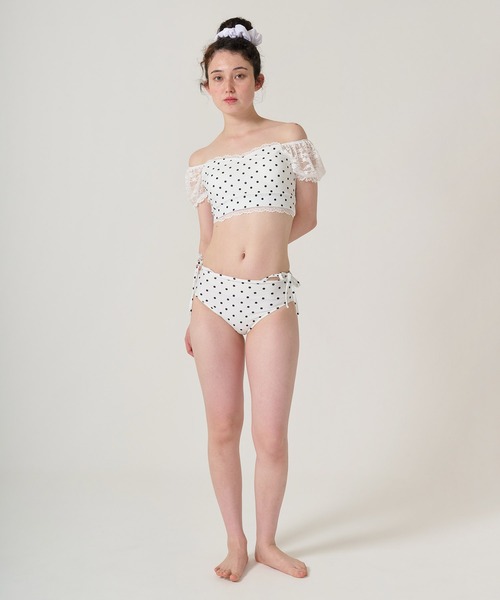 TINA：JOJUN（ティーナジョジュン） 水着 ドット柄 レーススリーブ