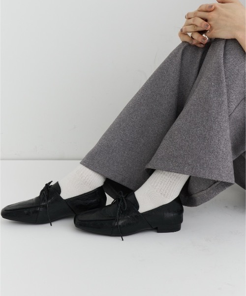 DFFUR. ローファー ソフトエコレザーレースアップローファー