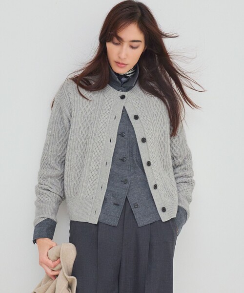 23区（ニジュウサンク） カーディガン カシミヤブレンド ケーブル