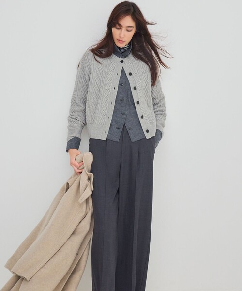 23区（ニジュウサンク） カーディガン カシミヤブレンド ケーブル