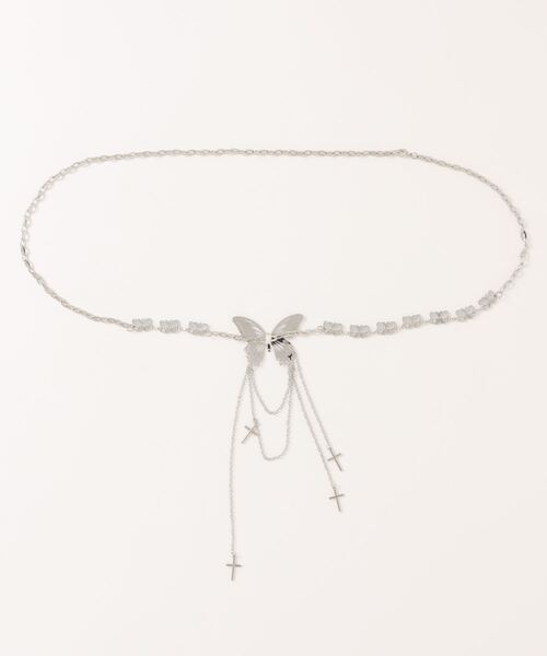 Mayree ベルト 「urge select」Y2K バタフライ シルバー チェーン