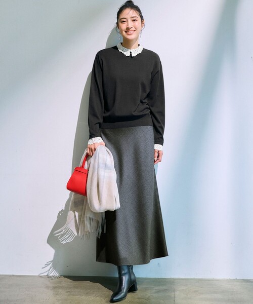 23区（ニジュウサンク） ニット セーター 「洗える」エンブロイダリー