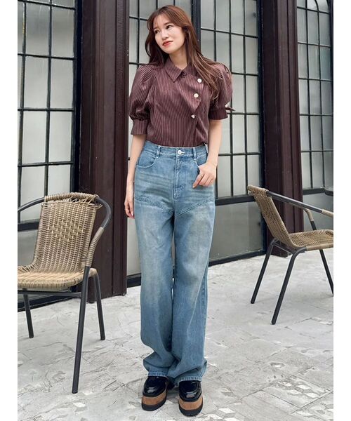 dazzlin（ダズリン） ブラウス シャツ マルチボタンデザインブラウス