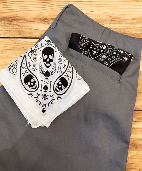 Port（ポート） スカーフ バンダナ ヴィンテージ 加工 スカル