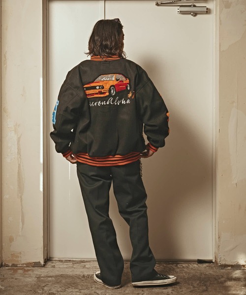 ALL RUNS スタジャン フェイクメルトン サガラワッペンスタジャン