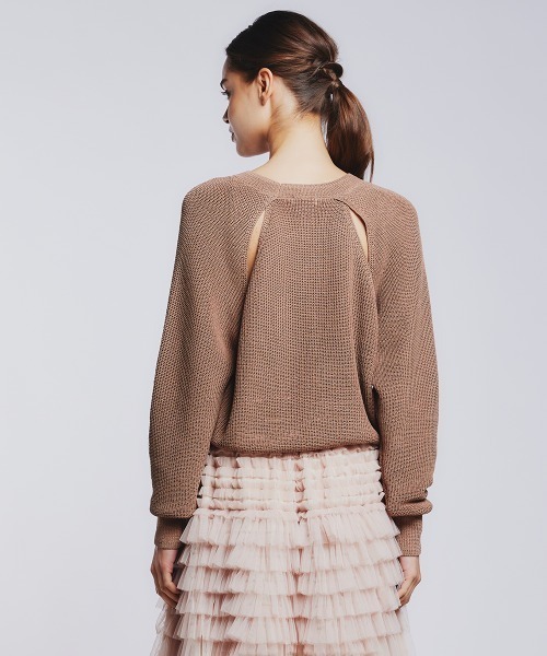 Sov. ニット セーター カットアウトニットプルオーバー レディース