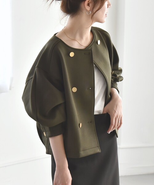 quaranciel ジャケット ノーカラージャケット quaranciel:「洗濯機可能