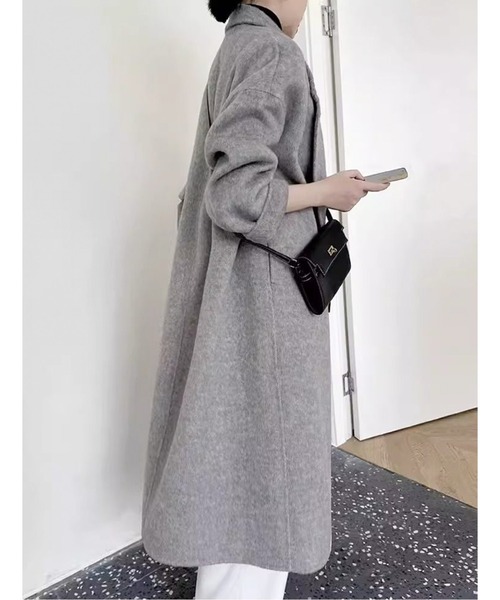 コート チェスターコート ダブルブレストロングコート レディース