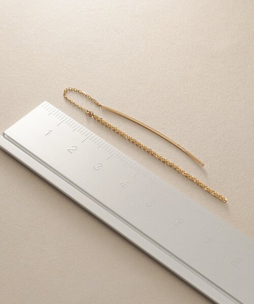 COCOSHNIK（ココシュニック） ピアス K10クリスクロスチェーンフリンジ