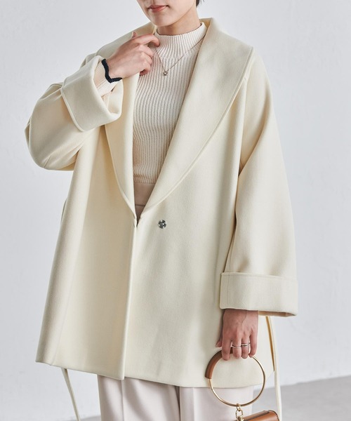 RANAN（ラナン） コート アウター ウール調ビッグカラーガウンコート