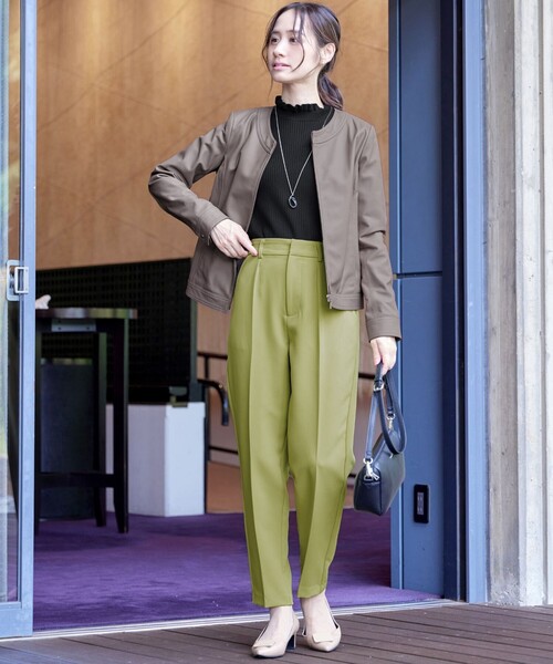 Tiaclasse ジャケット ノーカラージャケット 「本革」ノーカラーシープ