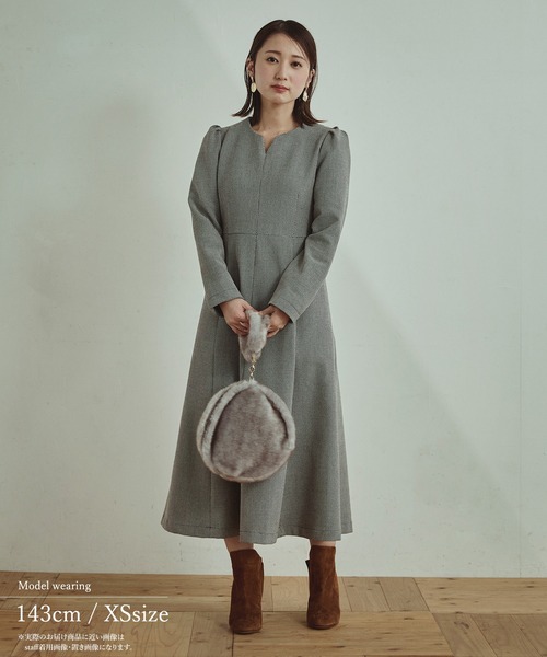 Sirin ワンピース ドビーパターン フレアワンピース「日本製