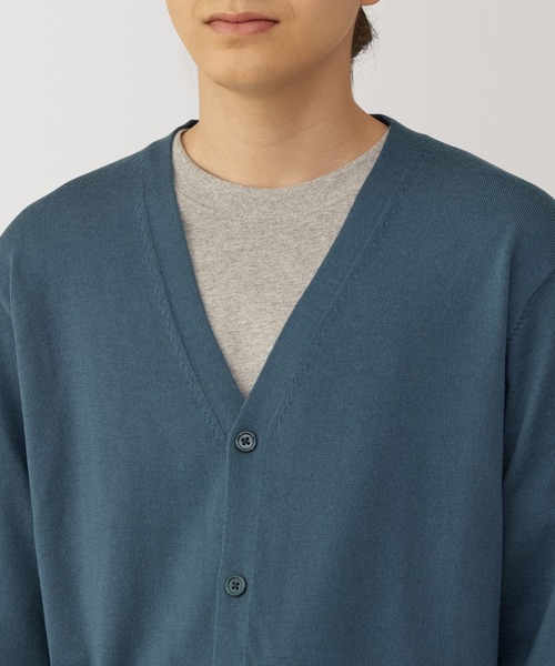無印良品（MUJI） カーディガン 紳士 洗えるウールハイゲージVネック