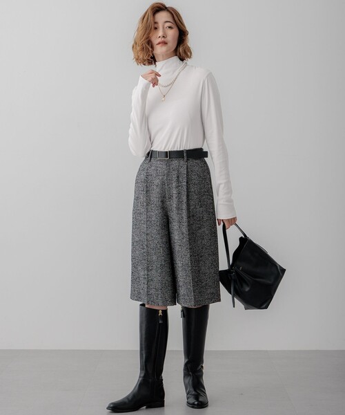 23区（ニジュウサンク） パンツ ヘリンボーンループツイード ハーフ