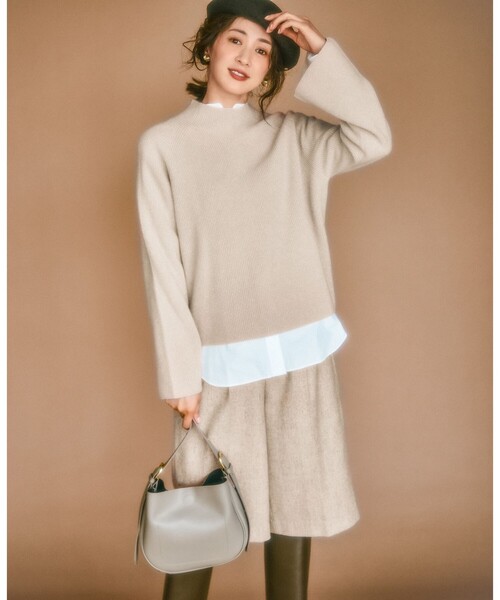 23区（ニジュウサンク） パンツ ヘリンボーンループツイード ハーフ