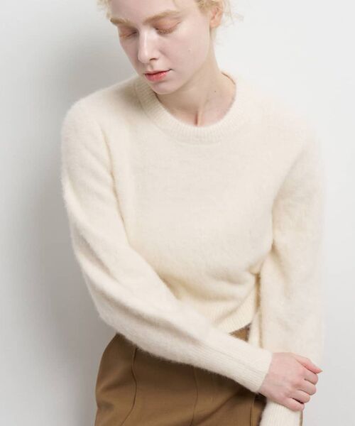 LANVIN en Bleu ニット セーター フォックスカシミヤパフスリーブ