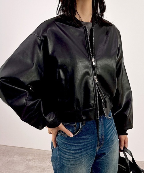 CLOTHY ma1 ma-1 「高級感あふれるツヤ感素材♪」ショート丈MA-1