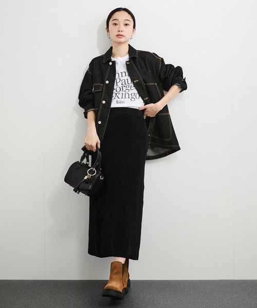 LE CERCLE par rope' スカート 「セットアップ対応」モール糸ダブル