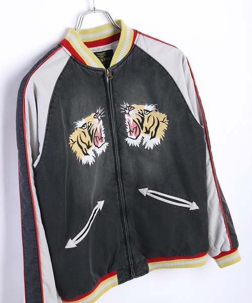 HOUSTON（ヒューストン） スカジャン インディゴ スカジャン 虎刺繍