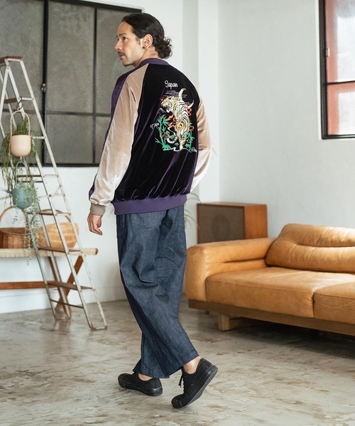 CAMBIO（カンビオ） スカジャン mj10174- Tiger Embroidered Velour