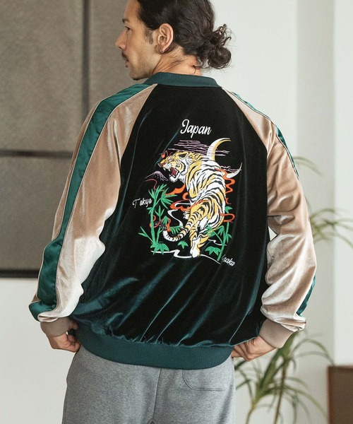 CAMBIO（カンビオ） スカジャン mj10174- Tiger Embroidered Velour