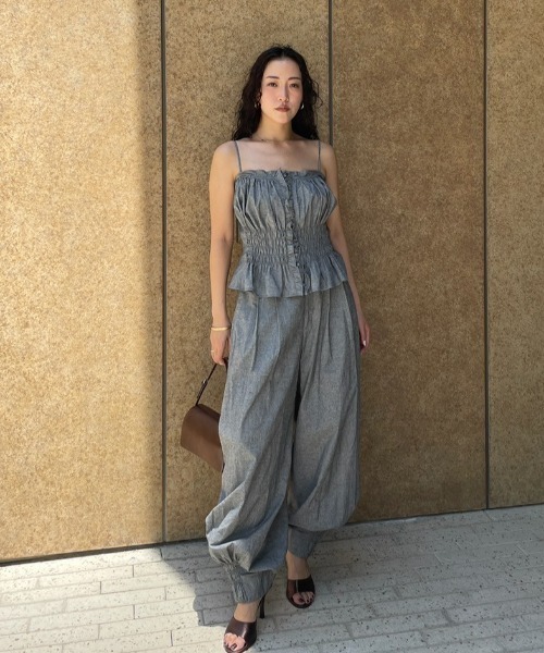 ETRE TOKYO（エトレトウキョウ） キャミソール コットンシルクギャザー