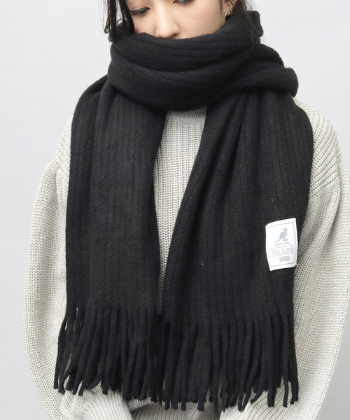 KANGOL（カンゴール） マフラー リブラッセル編み アクリルニット 大判