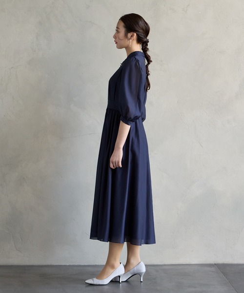 AIMER（エメ） ドレス ボリュームスリーブフレアシフォンパーティー