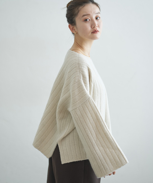 IENA（イエナ） ニット セーター ワイドリブボートプルオーバー
