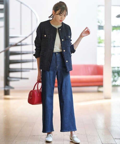 ANY SIS（エニィスィス） ジャケット ノーカラージャケット ツイード