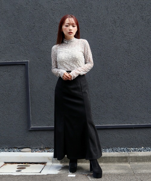 CECIL McBEE（セシルマクビー） スカート ベルト付きスエードポンチ