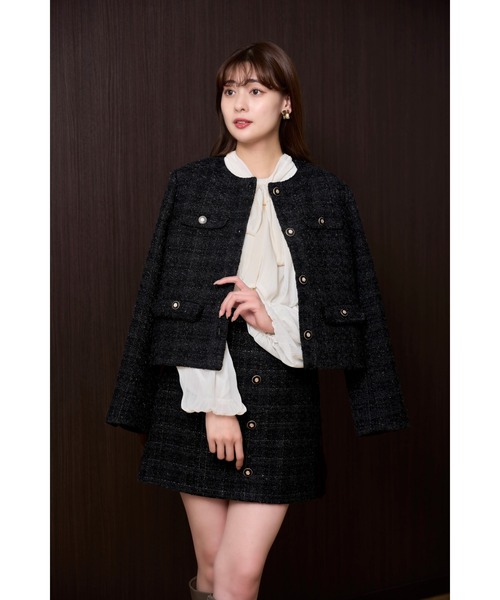 Her lip to ジャケット ノーカラージャケット Charlotte Tweed Jacket