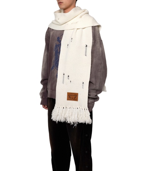 KAMIYA マフラー Distressed Knit Muffler メンズ : ZOZOTOWN Yahoo!店