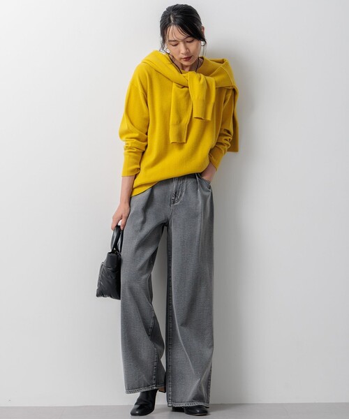 ニット セーター 「Oggi2月号掲載/洗える」ピュアカシミヤ クルー