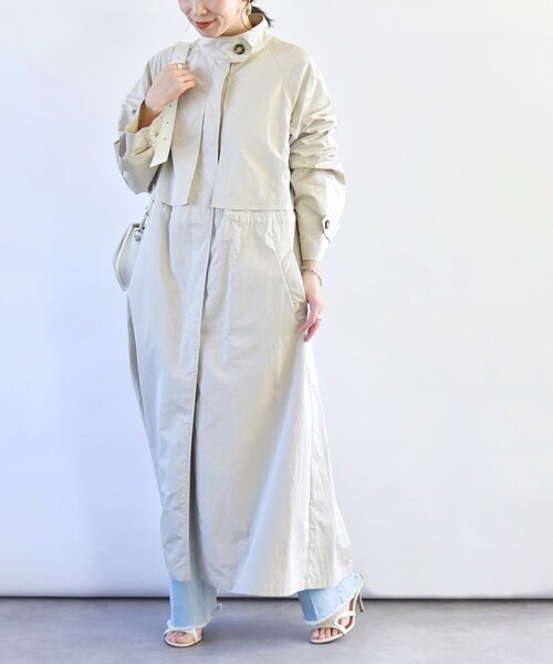 quaranciel コート アウター quaranciel:「手洗い可能」スタンドカラー