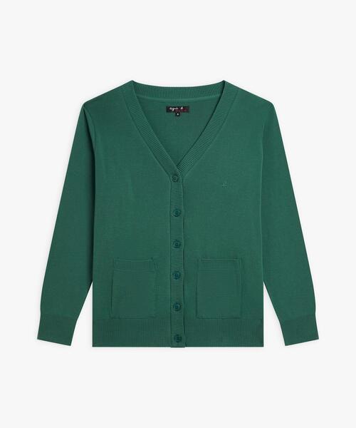 agnes b.（アニエスベー） カーディガン ”b.”ロゴ刺繍 コットン V