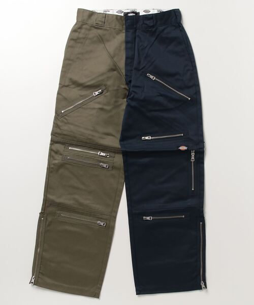 MYne パンツ 「MYne」ディッキーズクレイジージップバイカラーパンツ
