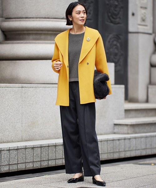 自由区（ジユウク） コート アウター ウールリバーショート コート