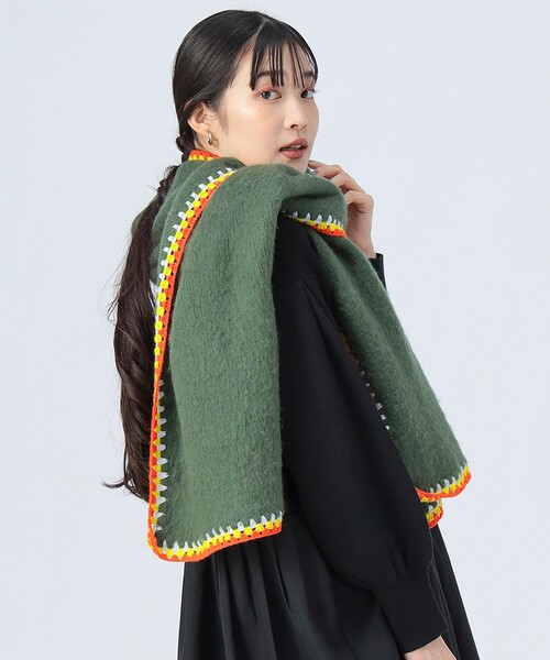 BEAMS HEART（ビームス ハート） マフラー ストール かぎ針 刺繍