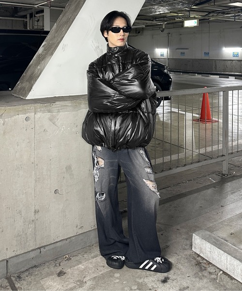 ダウンジャケット ダウン 2wayリバーシブル中綿ブルゾン メンズ