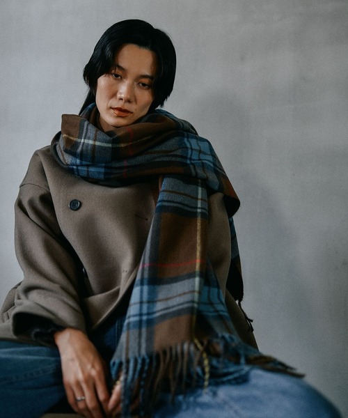 LEPSIM（レプシィム） ストール マフラー 洗えるチェック柄ストール