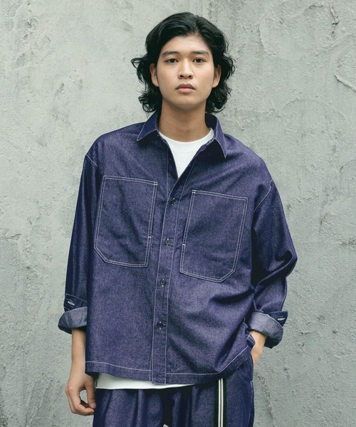 RAGEBLUE（レイジブルー） シャツ 「BREEZY DENIM」ステッチデニム