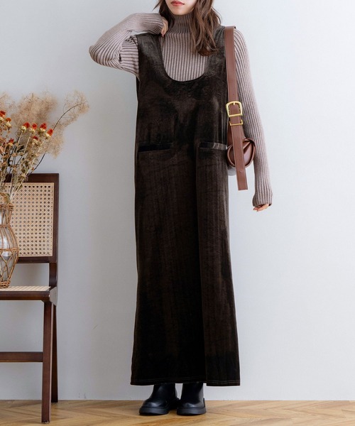 NOAHL（ノアル） ワンピース 「NOAHL」ベロアUネックワンピース