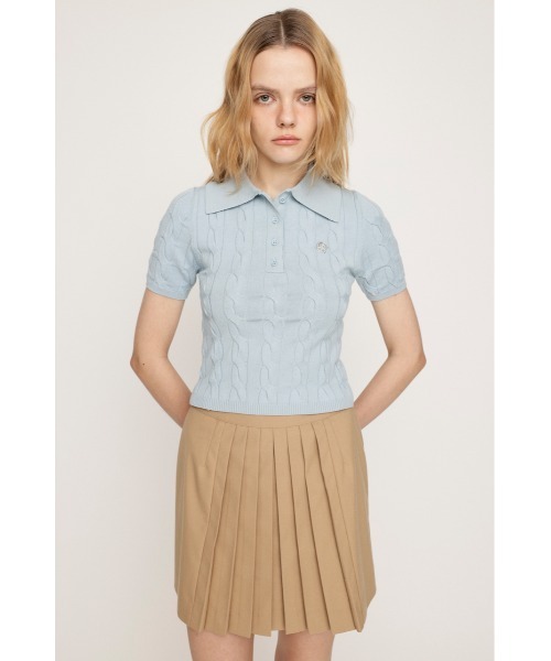 SLY（スライ） ポロシャツ ポロ 「再入荷」CABLE POLO KNIT TOPS