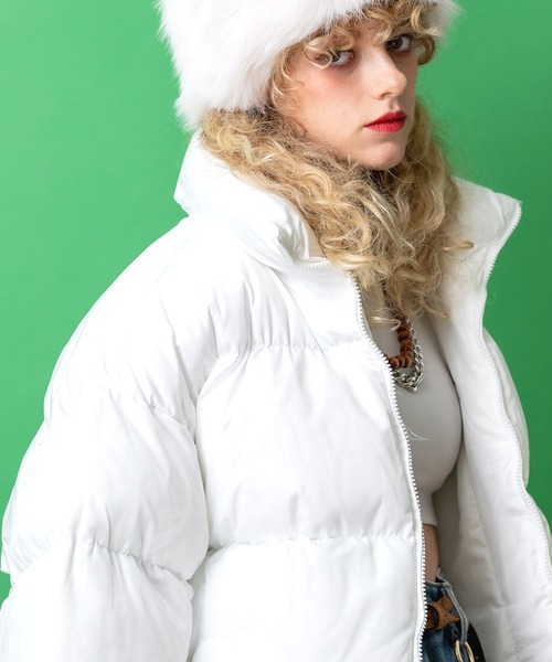 ダウンジャケット ダウン a.p.o.v. マットキルティングオーバーサイズ