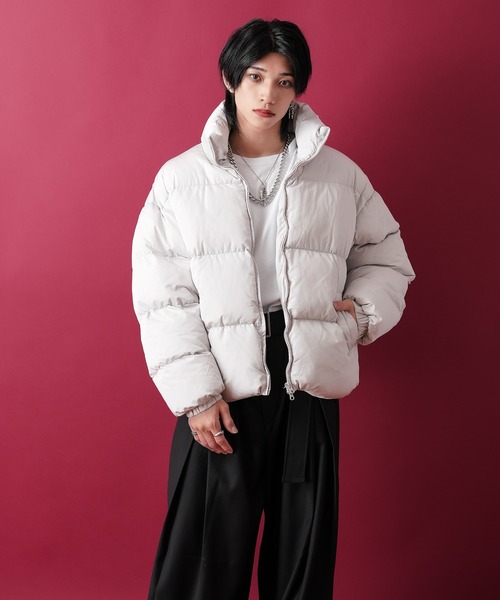 ダウンジャケット ダウン a.p.o.v. マットキルティングオーバーサイズ