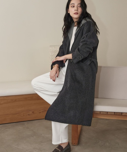 ELFRANK コート チェスターコート 「ウール70％」フード付き