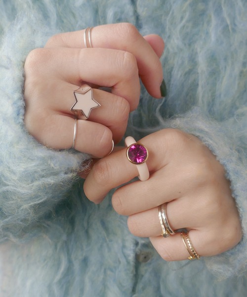 LOVE BY e.m.（ラブバイイーエム） 指輪 リング ピンクスワロフスキー