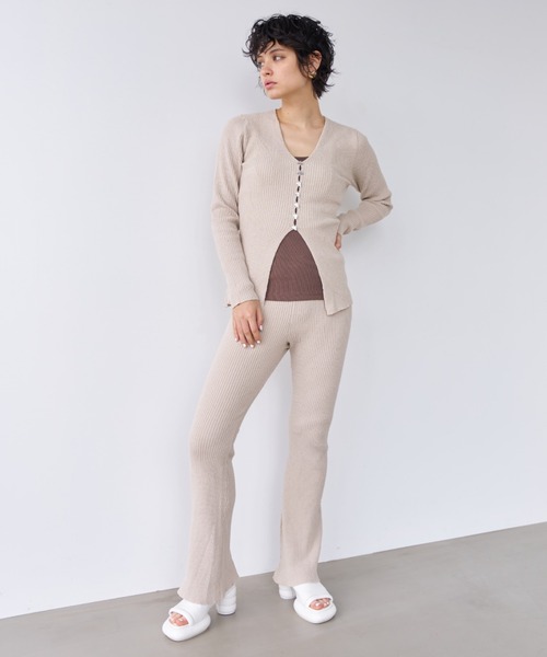 ALEXIA STAM（アリシアスタン） パンツ Rib Knit Flare Pants